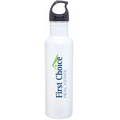 24 Oz. H2go Bolt White Stainless Steel Water Bottle